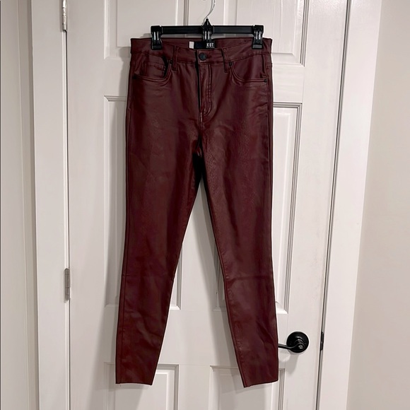 Kut from the Kloth Denim - Kut from the Kloth Connie Fab Ab Ankle Skinny Berry Snakeskin Coated Jeans Size8